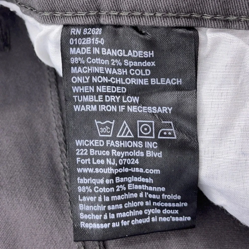 Southpole Dark Grey Skinny Pants 34x32 Active Flex 4-Way Stretch Low Rise
